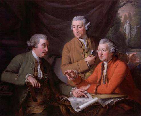 Sir William Chambers and Joseph Wilton  Sir Joshua Reynolds  1782  John Francis Rigaud   1742-1810  National Portrait Gallery  London  NPG987